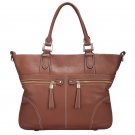 Rose Italian Cowhide Leather Tote LH1189 Brown