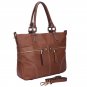 Rose Italian Cowhide Leather Tote LH1189 Brown