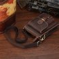 Flannery Distressed Cow Leather Dark Brown Waist Bag LH1180
