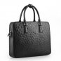Black Ostrich Mens Leather Tote Bag LH1150
