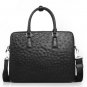 Black Ostrich Mens Leather Tote Bag LH1150