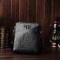 Black Crocodile Mens Leather Messenger Bag LH1132