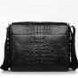 Black Crocodile Mens Leather Messenger Bag LH1131