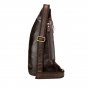 Leonard Distressed Cow Leather Dark Brown Chest Bag LH1093