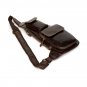 Leonard Distressed Cow Leather Dark Brown Chest Bag LH1093
