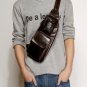 Leonard Distressed Cow Leather Dark Brown Chest Bag LH1093