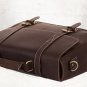 Aubree Distressed Cow Leather Dark Brown Mens Leather Messenger Bag LH1070