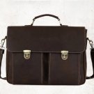 Skylar Distressed Cow Leather Dark Brown Mens Leather Messenger Bag LH1068