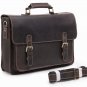 Lokitz Distressed Cow Leather Dark Brown Mens Leather Messenger Bag LH689
