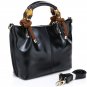 Pollock Black Cowhide Leather Tote LH9181