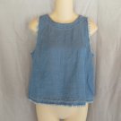 New cropped top Thread & Supply Small blue chambray raw edges
