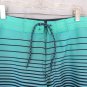 Old Navy shorts swim board Size 28 green blue stripe  California drawstring