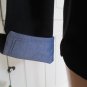 Talbots sweater  sweatshirt jacket  full zip Small black  blue cuffs mock neck