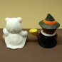 Halloween Ceramics Ghost Bear and Witch Boy