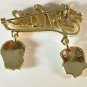 #1 Mom Brooch Pin Goldtone with Girl and Boy Silhouette