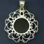Black Onyx and Red Garnet, Sterling Silver Designer Pendant from the Beria Collection. W/Chain!