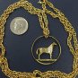 Jewelry Coin Art, 2-toned Irish Horse Necklace w/14K gold layered 24 in. rope