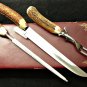 Case XX Knife Noble Trio Stag Handles Carving Set 3 Piece !