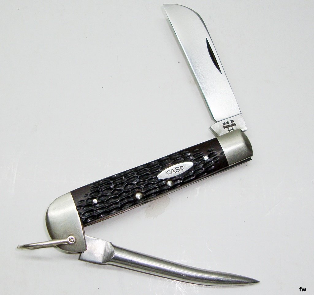 Case XX 6246R Marlin Spike,Black Jigged Bone,Vintage 1977, Very Clean