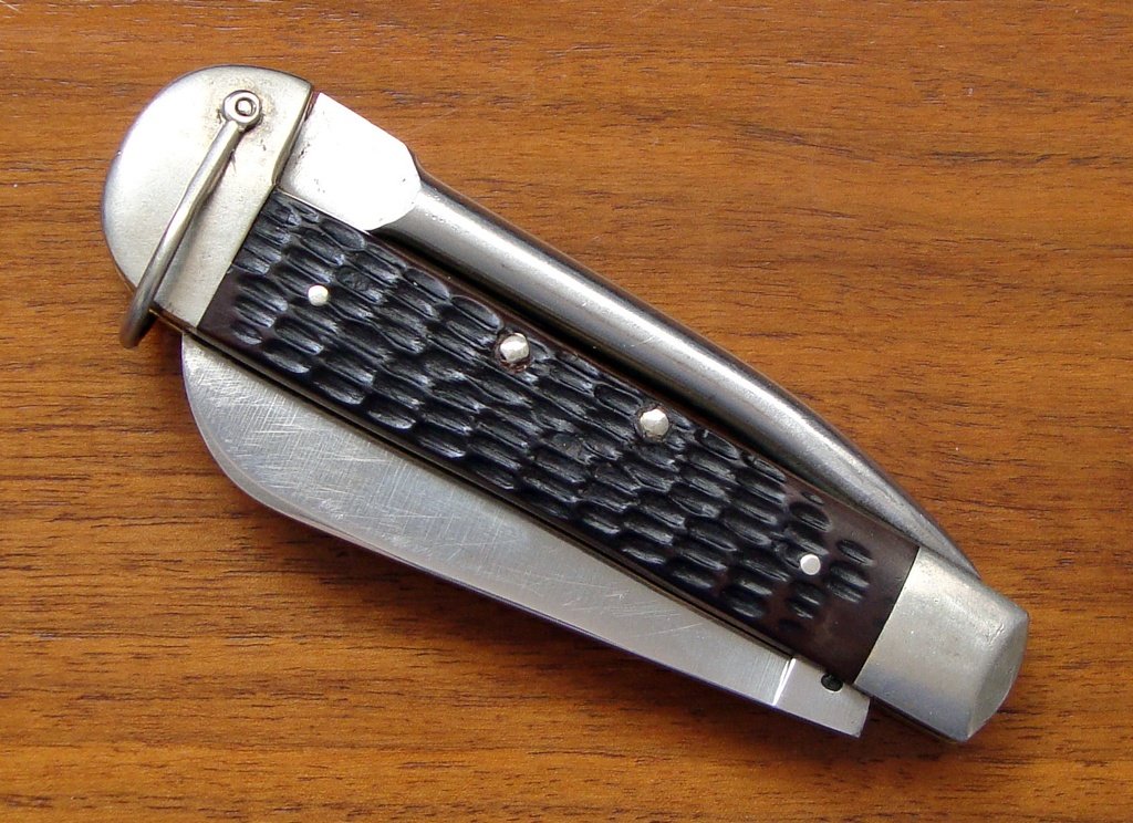 Case XX 6246R Marlin Spike,Black Jigged Bone,Vintage 1977, Very Clean