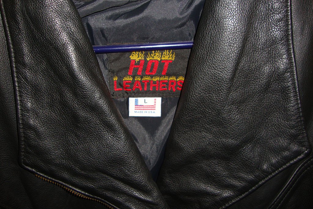 Women Hot Leathers Black Motorcycle Jacket (1980s-1990s)