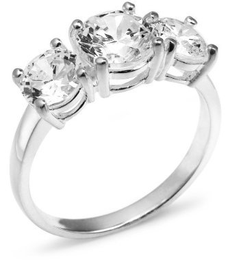 Sterling Silver Simulated Diamond Ring Sz 8,9