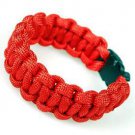 Red Single Colored Para-Cord Bracelet (With Clip)