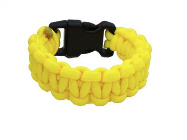 SMALL-Yellow Single Colored Para-Cord Bracelet (No Clip)