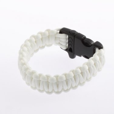 MEDIUM-White Single Colored Para-Cord Bracelet (No Clip)