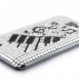 Musical Note Rhinestone Diamond Case For Samsung Galaxy Note i9220 - Transparent White