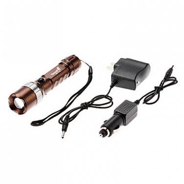 NF-713 Focus Adjustable Zoom Rechargeable 3-Mode Cree XM-L T6 LED Flashlight Set (1800LM, 1x18650)