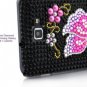Butterfly Rhinestone Diamond Case Cover For Samsung Galaxy Note i9220 - Black / Colorful