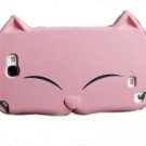 Pink cute cat Silicone Soft Case Cover For Samsung Galaxy Note I9220 N7000,Samsung galaxy note case