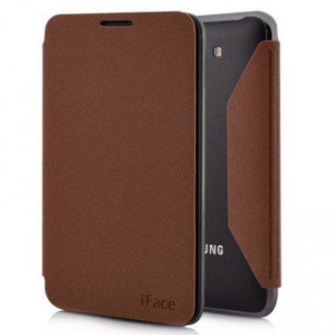 Flip Artificial Leather Single-sided Case Cover For Samsung Galaxy Note i9220 - Brown