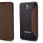 Flip Artificial Leather Single-sided Case Cover For Samsung Galaxy Note i9220 - Brown