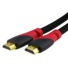 High Speed HDMI Cable M/M , 15FT Red/Black Plug Mesh Black