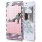 Crystal High-heeled Shoe Rhinestone Case for iPhone 5 - Pink