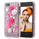 Rose Diamond Rhinestone Bling Hard Case For iPhone 5 - Pink
