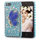 Blue Diamond Angel Pattern Rhinestone Hard Case Cover For iPhone 5 - Blue