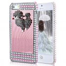 Poodle Dog Diamond Rhinestone Hard Case Cover For iPhone 5 - Pink