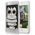 Owl Scout Diamond Rhinestone Hard Case Cover For iPhone 5 - Black