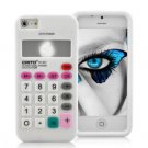 Calculating Machine Pattern Design Silicone Case For iPhone 5 - White