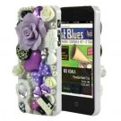 Rose And Magic Mirror Design Rhinestone Hard Case For iPhone 5
