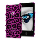 Hollowed Floral Routine Plating Hard Case For iphone 5 - Magenta