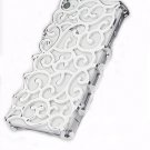 Hollowed Floral Routine Plating Hard Case For iphone 5 - white
