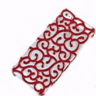 Hollowed Floral Routine Plating Hard Case For iphone 5 - RED