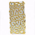 Hollowed Floral Routine Plating Hard Case For iphone 5 - yellow