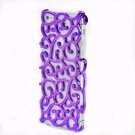 Hollowed Floral Routine Plating Hard Case For iphone 5 - purple