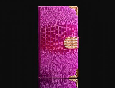 shing rhinestone leather case for samsung galaxy s4 i9500,red
