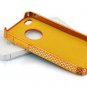 Rhinestone Inlaid Brushed Hard Case For iPhone 4S - Purple